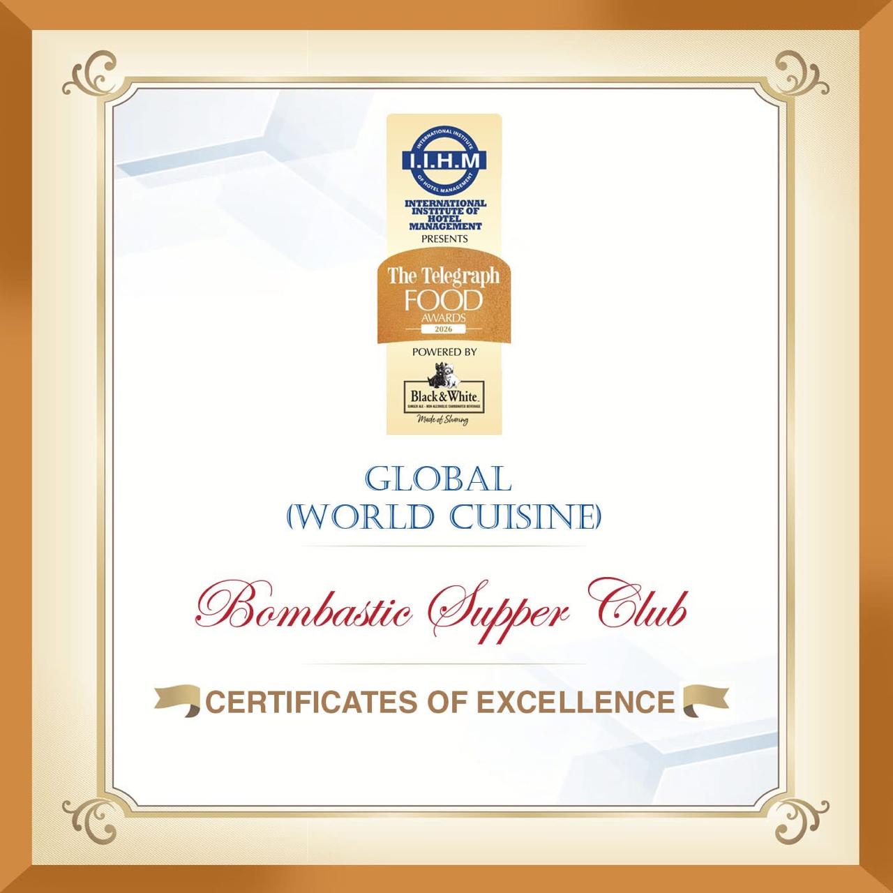 Best Global World Cuisine -  Bombastic Supper Club
