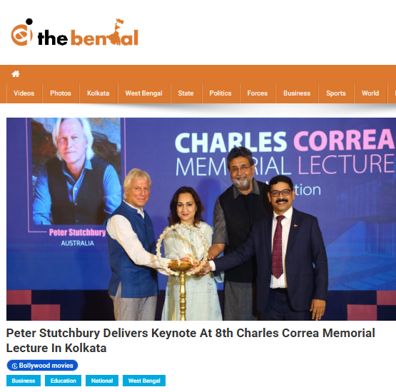 Peter Stutchbury Delivers Keynote at 8th Charles Correa Memorial Lecture in Kolkata