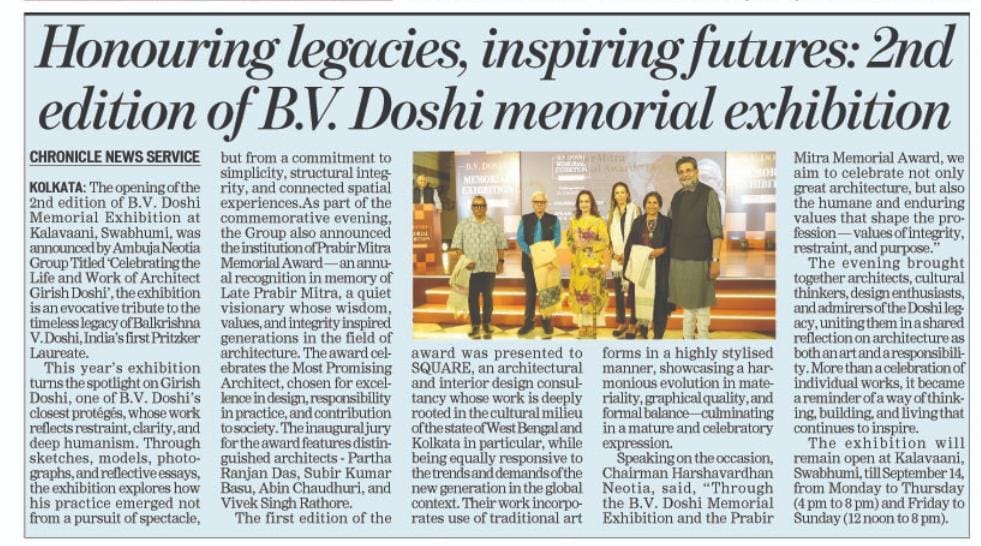 Honouring Legacies, Inspiring futures, 2nd Edition of B.V. Doshi Memorial Exhibition - Eastern Chronicle