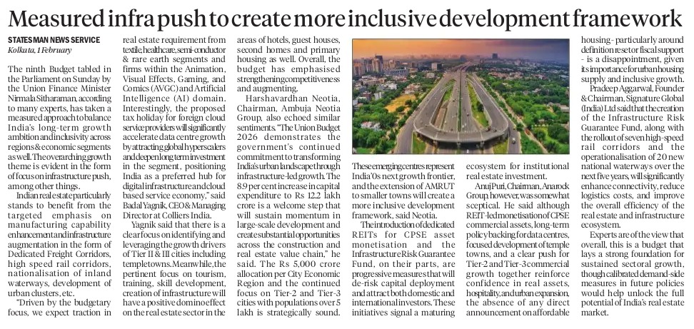 Measured infra push to create more inclusive development framework - The Statesman