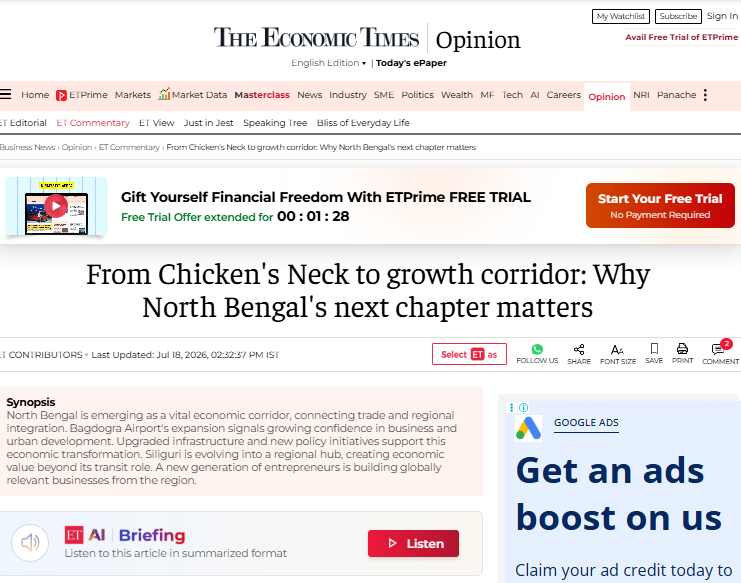 From Chicken's Neck to growth corridor: Why North Bengal's next chapter matters