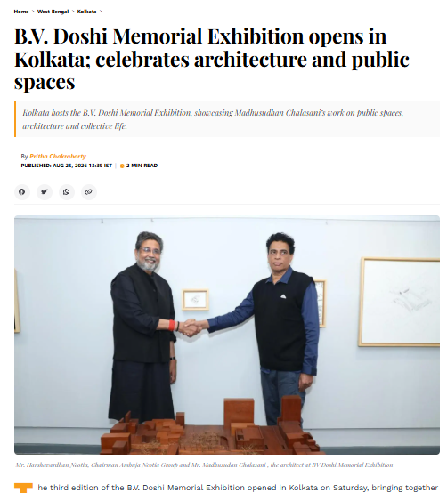 B.V. Doshi Memorial Exhibition opens in Kolkata; celebrates architecture and public spaces -  Ei Samay